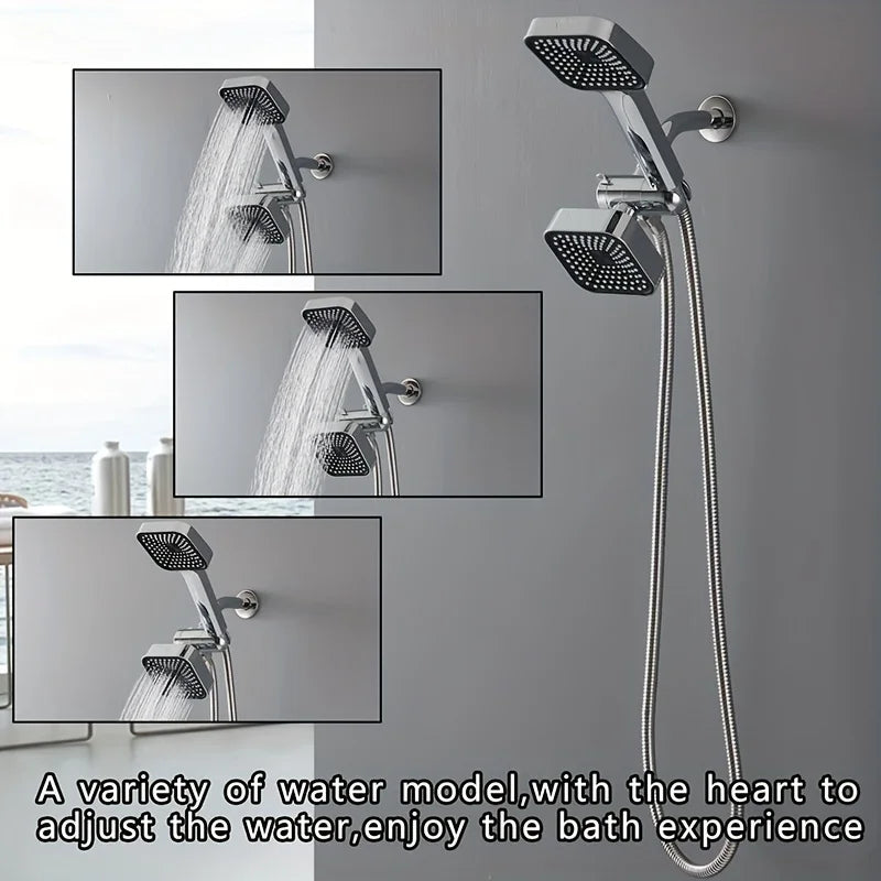High-Flow Wall-Mounted Square Rain Shower and Handheld Combo Set