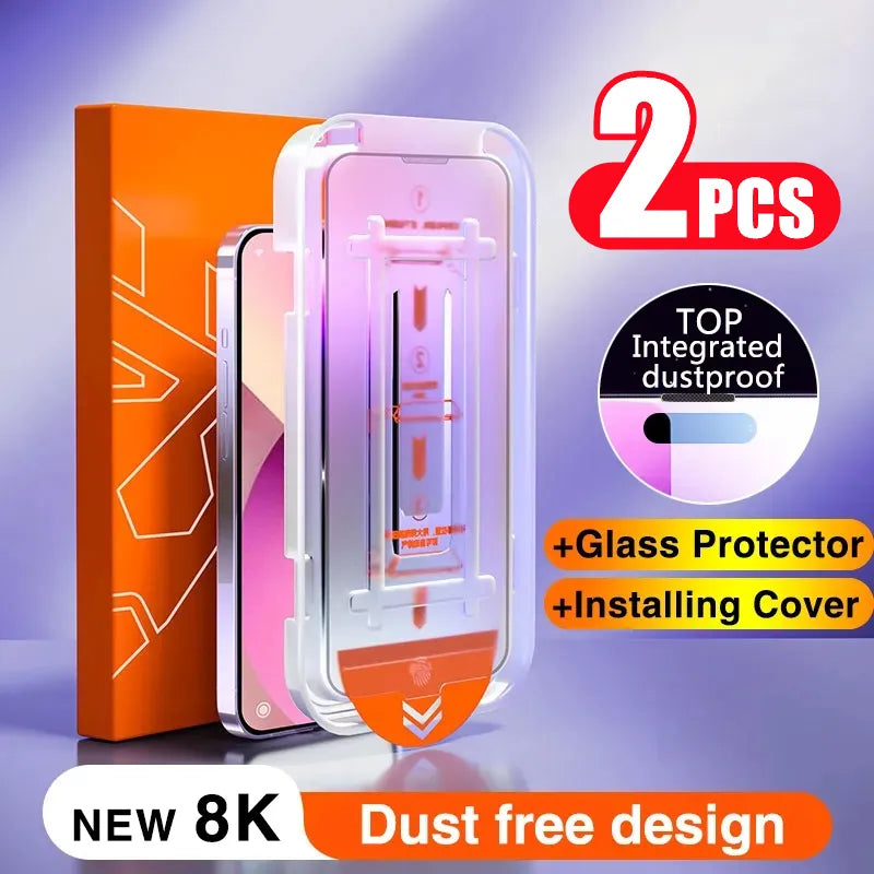Dust-Free Privacy Screen Protector 2-Pack – Self-Install Anti-Spy Tempered Glass with Alignment Kit