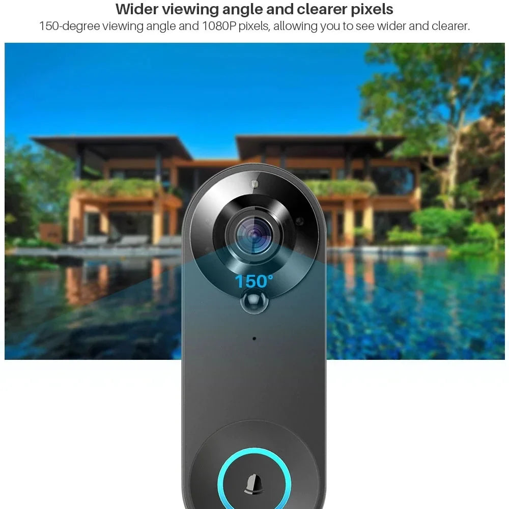 Smart Video Doorbell with 1080P HD WiFi Camera and Two-Way Audio