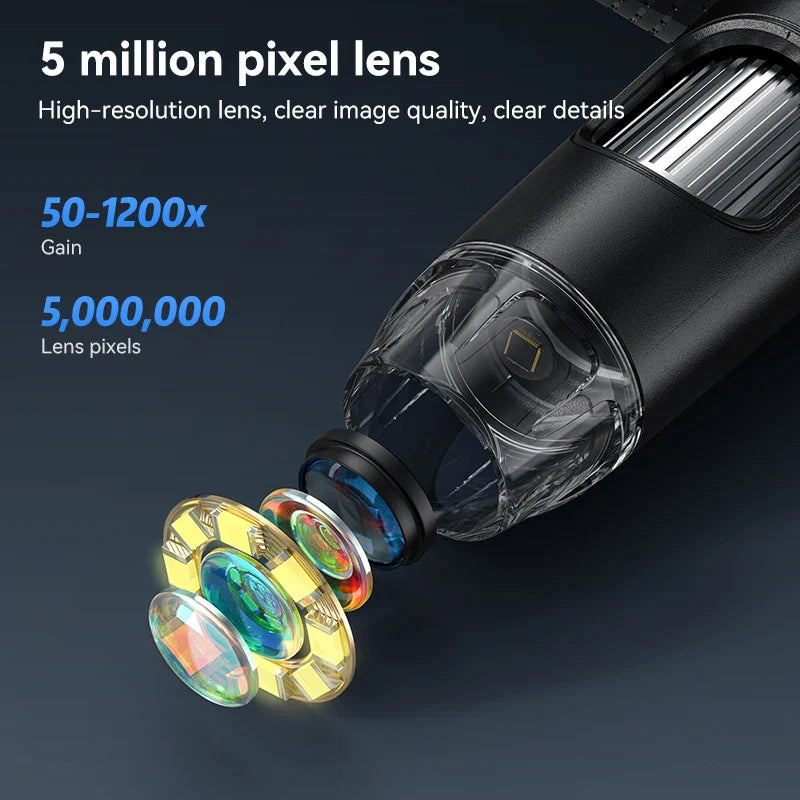 HD Digital Soldering Microscope with 1200X Zoom and 7 Inch IPS Screen