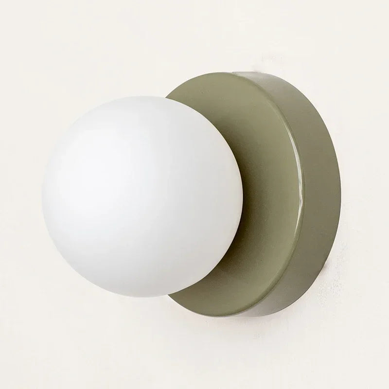 Nordic Glass Orb LED Wall Sconce for Bedroom and Hallway Lighting