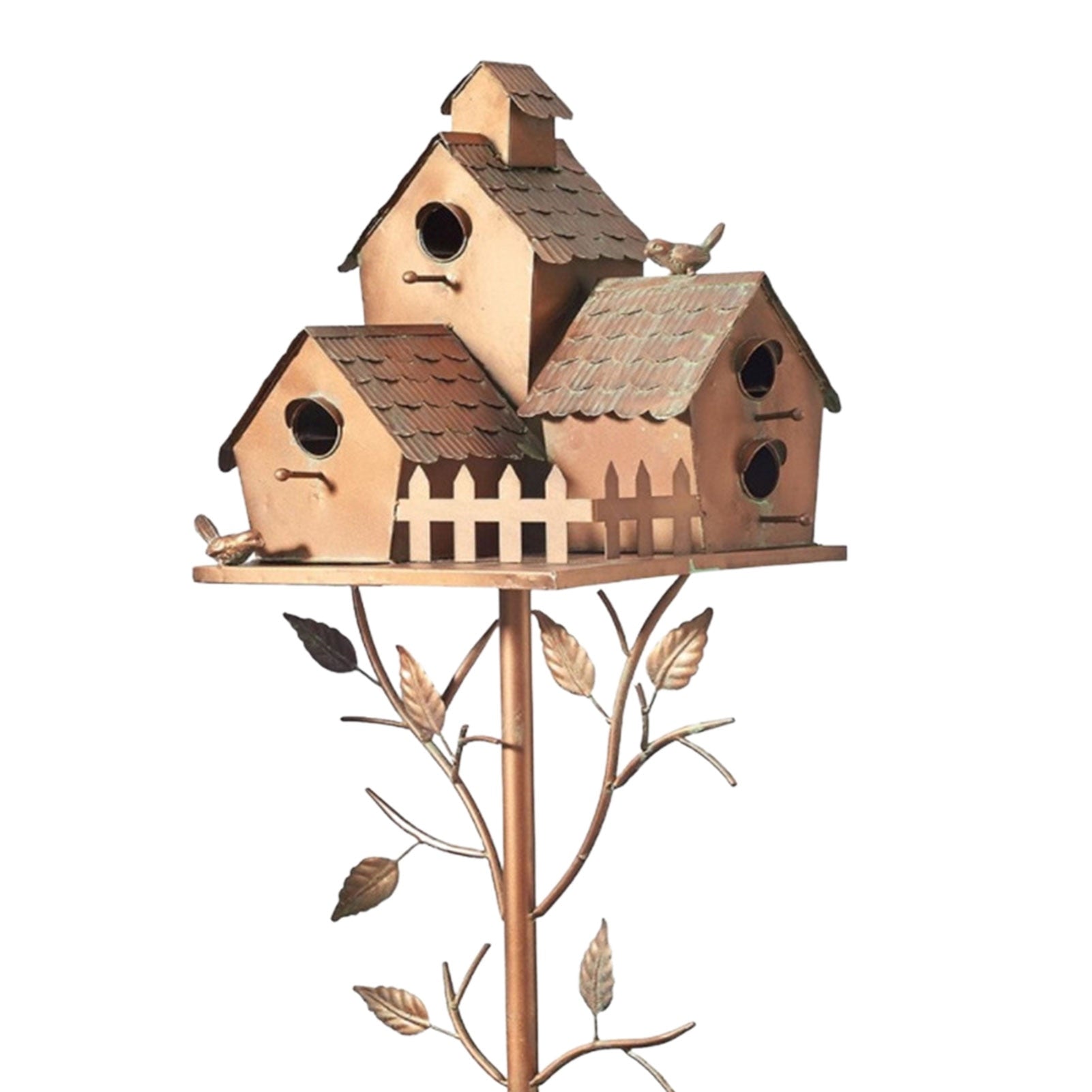 Metal Art Birdhouse Garden Stake – Handcrafted Decorative Bird Feeder Sculpture for Yard & Patio