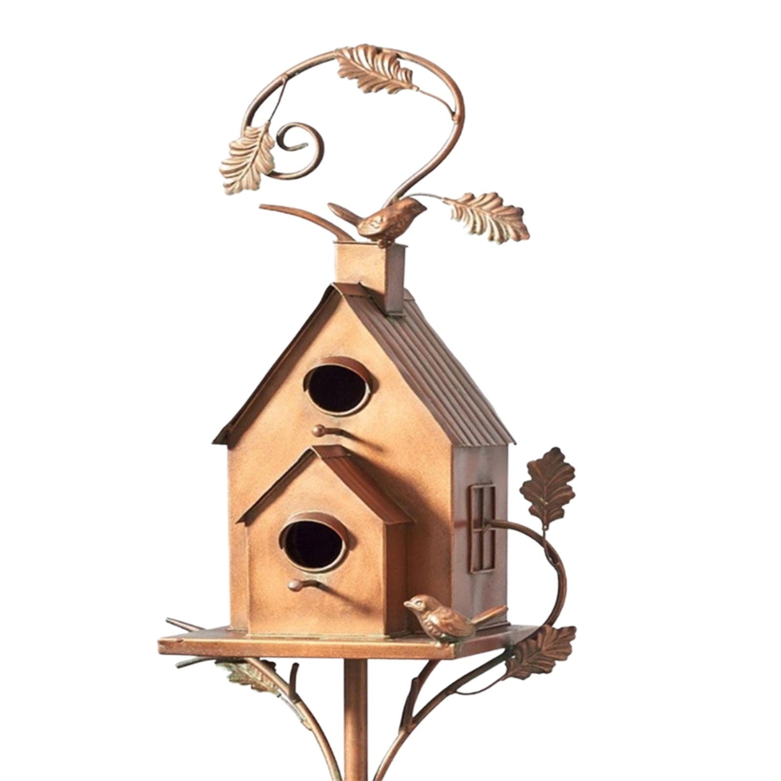 Metal Art Birdhouse Garden Stake – Handcrafted Decorative Bird Feeder Sculpture for Yard & Patio