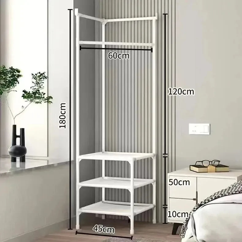 Corner Hall Tree Coat Rack Stand | Entryway Organizer & Clothes Storage