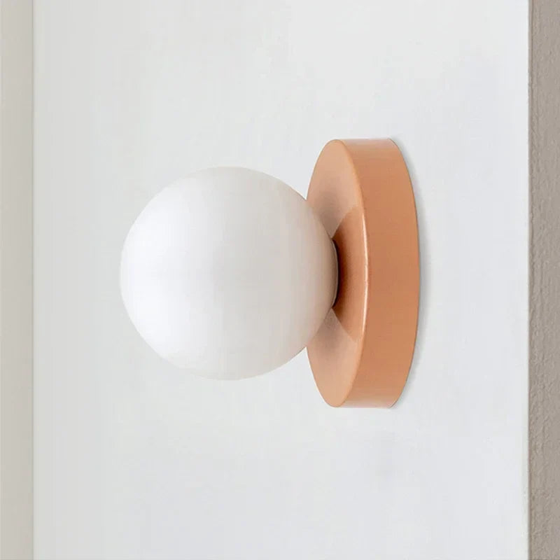 Nordic Glass Orb LED Wall Sconce for Bedroom and Hallway Lighting