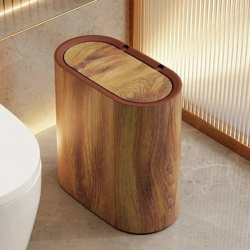 Luxury Marble Design Trash Can | Nordic Modern Wastebasket for Bathroom