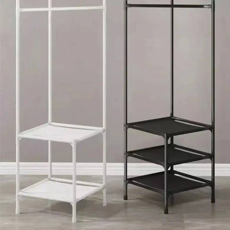 Corner Hall Tree Coat Rack Stand | Entryway Organizer & Clothes Storage