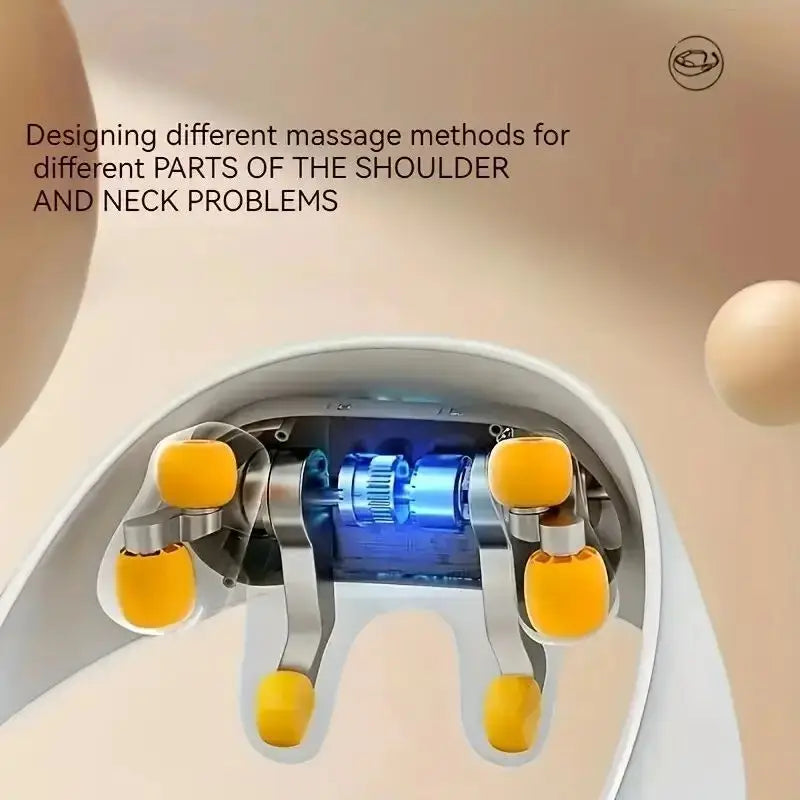 Rechargeable Neck & Shoulder Massager | Portable Shiatsu with Heat