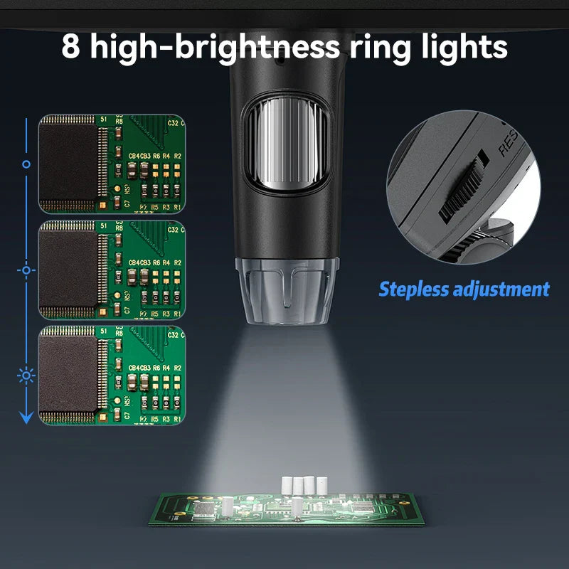 HD Digital Soldering Microscope with 1200X Zoom and 7 Inch IPS Screen