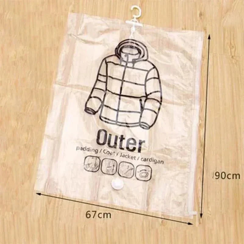 Space Saving Hanging Vacuum Storage Bags for Clothes Set of 3
