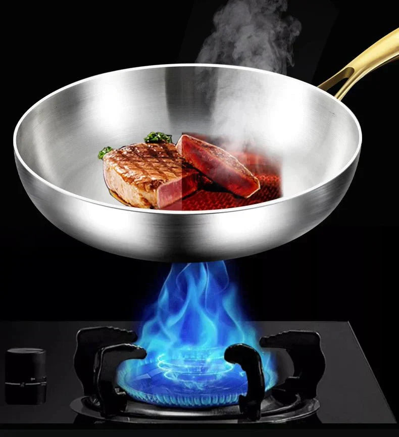 NovaForge 316 Stainless Steel Frying Pan with 7-Layer Design – Induction-Ready Professional Skillet