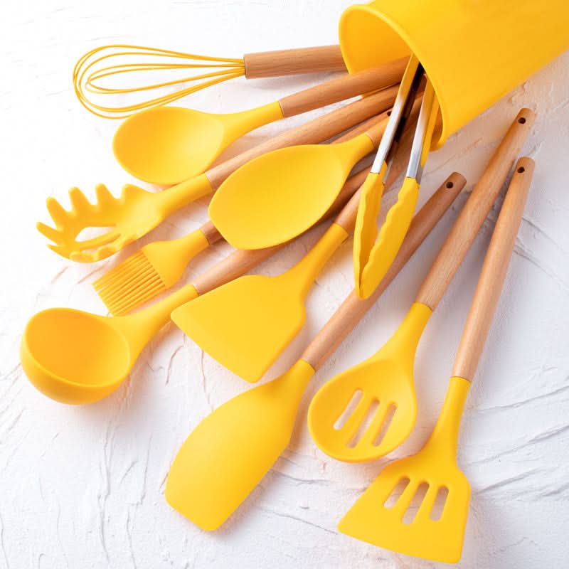 Premium 12-piece Heat-resistant Silicone Kitchen Utensil Set – For Safe, Non-stick Cookware Protection and Effortless Everyday Cooking