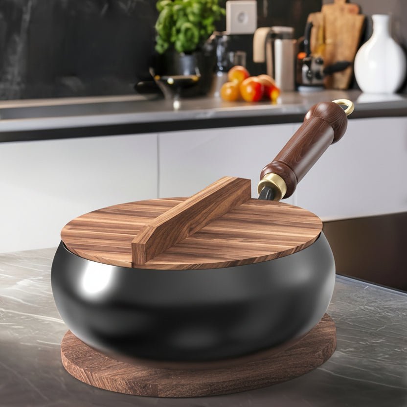 Heavy-Duty Cast Iron Skillet with Lid - Pre-Seasoned Versatile Pan for Searing, Frying and Oven Baking