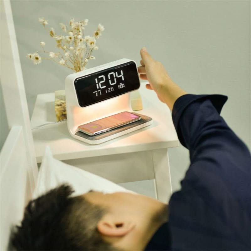 TimeVolt | Modern Digital Bedside Alarm Clock with Wireless Charging Pad