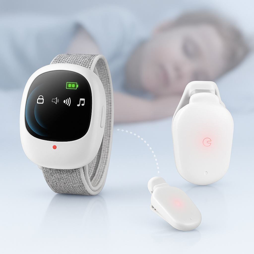 Wireless Bedwetting Alarm with Vibration Sensor – Gentle Potty Training Aid for Kids Dry Nights