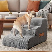 Soft Foam Dog Stairs with Joint-Friendly Incline - Supportive Pet Steps for Beds, Sofas and Small Dogs