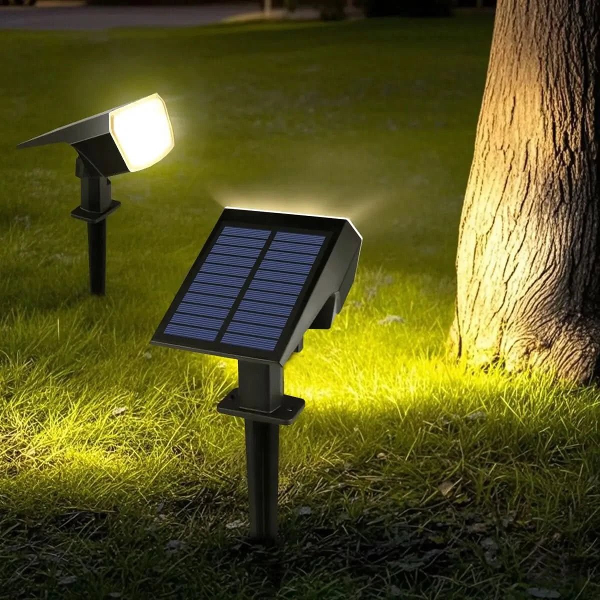 Solar-Powered LED Flood Light for Bright Outdoor Lighting - Weatherproof Security Light for Yards and Paths