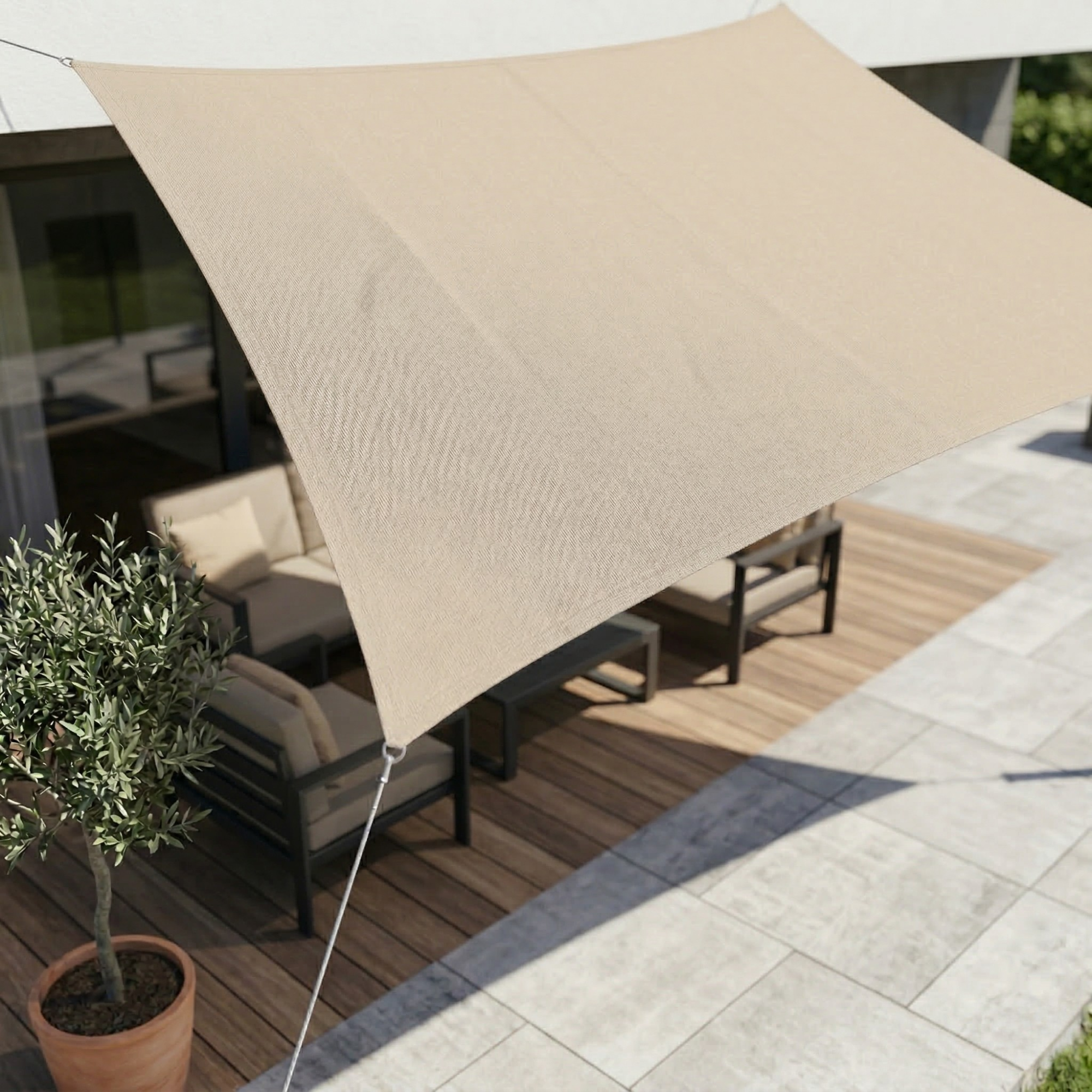 Durable Rectangular Sun Sail – Enhanced Outdoor Shade and Protection