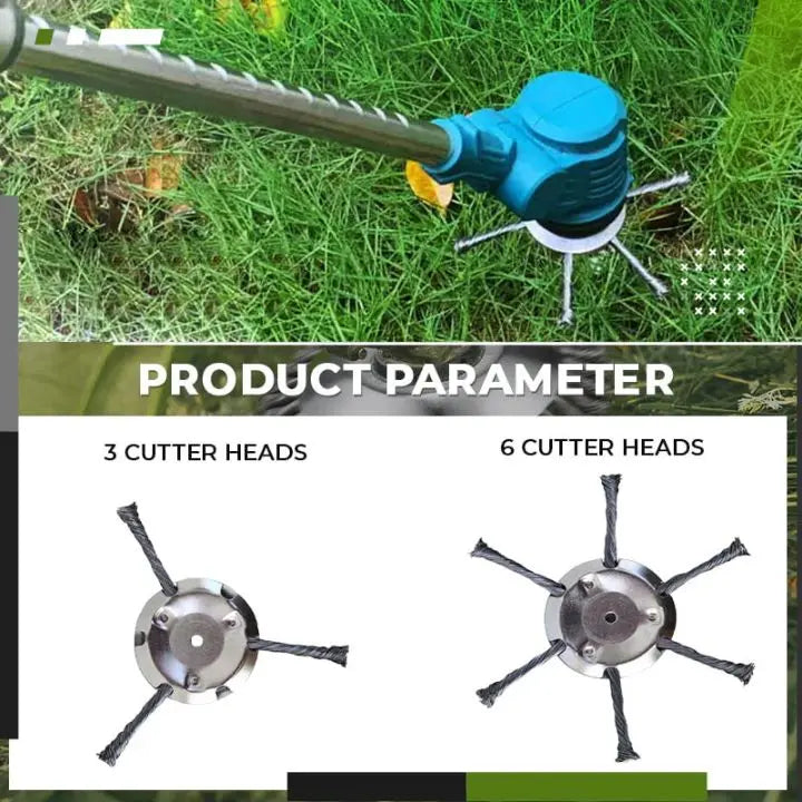 Steel Wire Brush Trimmer Head – Heavy-Duty Weed & Moss Remover Attachment for Grass Trimmers