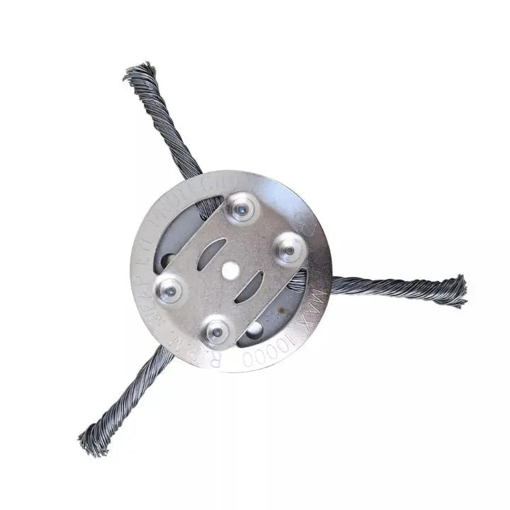 Steel Wire Brush Trimmer Head – Heavy-Duty Weed & Moss Remover Attachment for Grass Trimmers