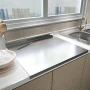 Stainless Steel Cutting Board with Non Slip Base and Raised Edge