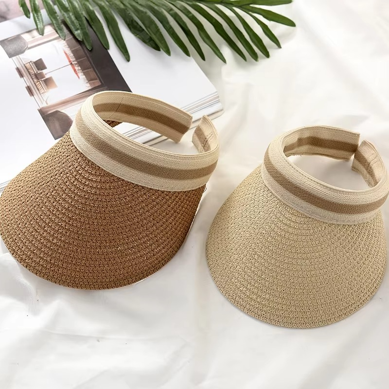 Summer Sun Visor Hat with UV Protection – Wide Brim Straw Visor for Beach, Golf & Outdoor Comfort