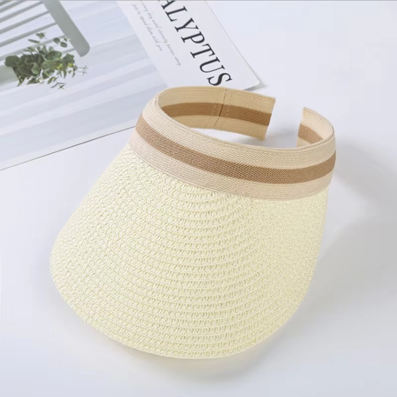 Summer Sun Visor Hat with UV Protection – Wide Brim Straw Visor for Beach, Golf & Outdoor Comfort