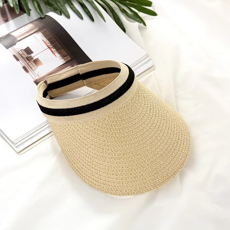 Summer Sun Visor Hat with UV Protection – Wide Brim Straw Visor for Beach, Golf & Outdoor Comfort