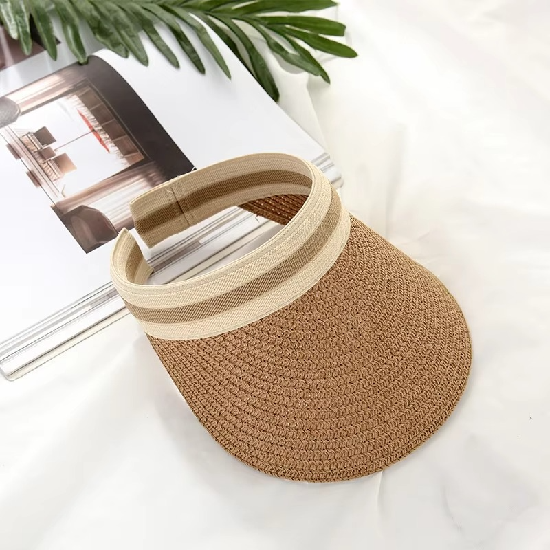 Summer Sun Visor Hat with UV Protection – Wide Brim Straw Visor for Beach, Golf & Outdoor Comfort