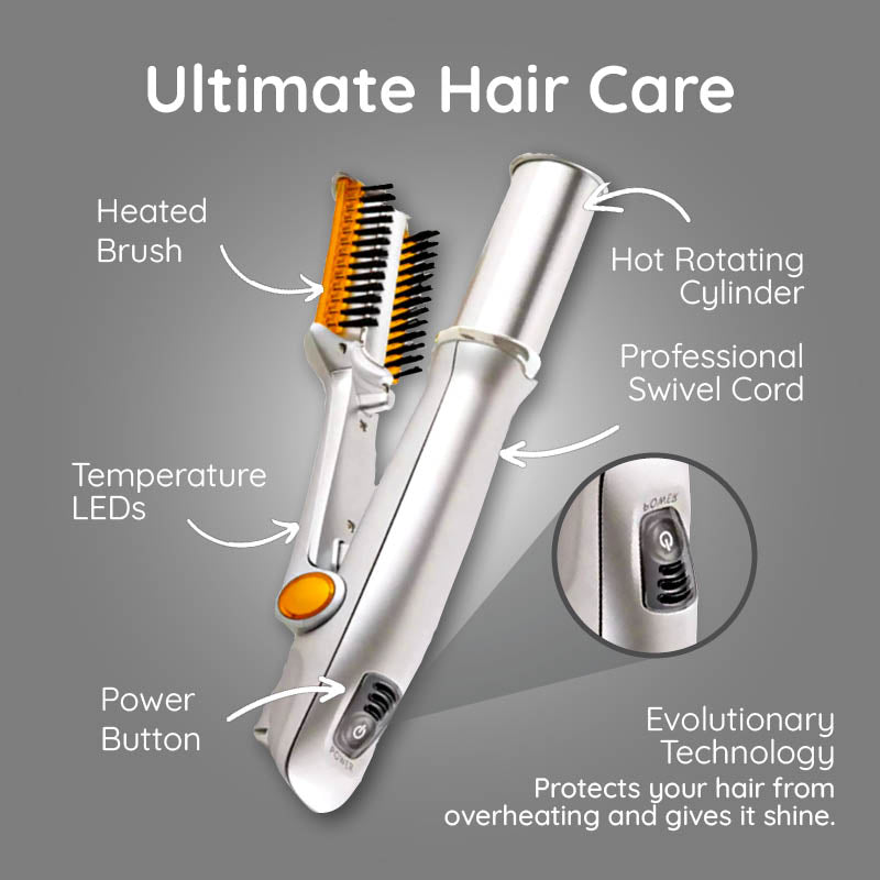 Professional 2 in 1 Rotating Iron and Hair Styling Brush