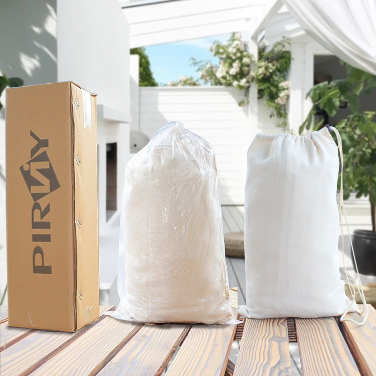Double White Fringe Canvas Outdoor Hammock with Spreader Pole