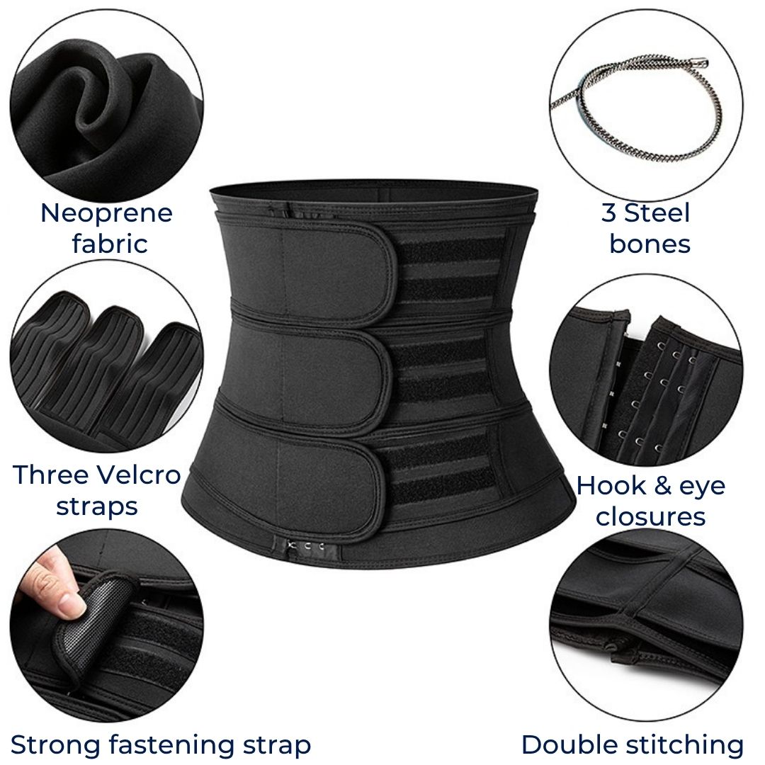 Breathable Neoprene Waist Trainer Belt – Triple Compression Support Band for Workouts & Postpartum Recovery
