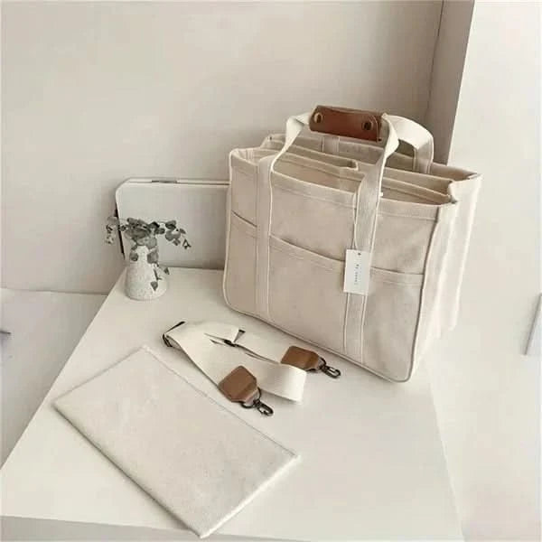 ToteChic Spacious Canvas Tote Bag – Durable Everyday Shoulder Bag with Comfortable Handles for Work & Shopping