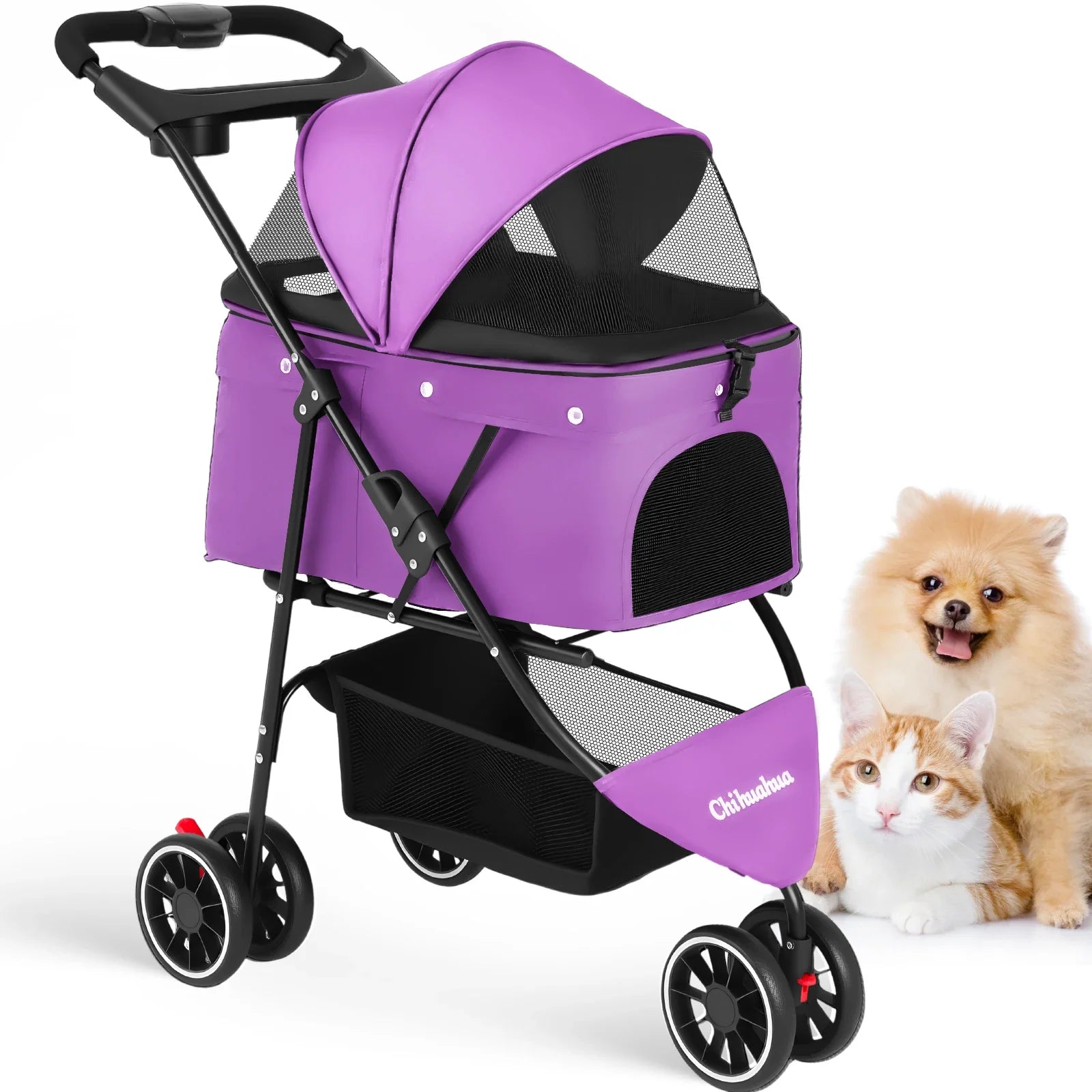 Travel Buddy Pet Stroller for Small Dogs & Cats – Lightweight Foldable Water-Resistant Travel Carriage