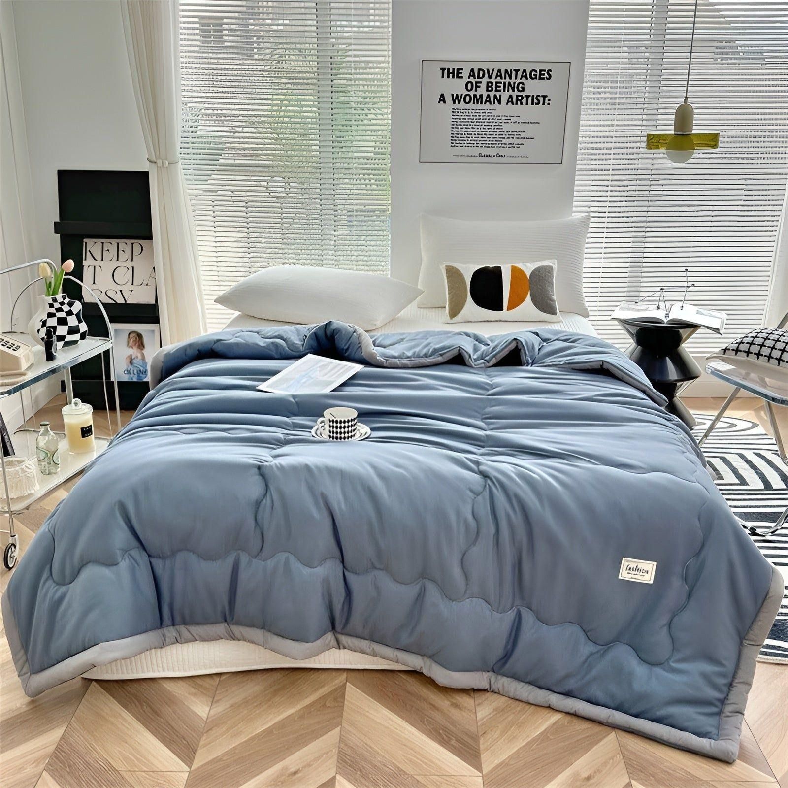 Ultra-Lightweight Cooling Fiber Duvet – Breathable Summer Comforter for Restful Sleep in Four Colors