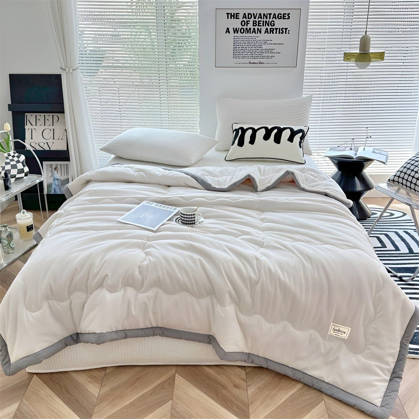 Ultra-Lightweight Cooling Fiber Duvet – Breathable Summer Comforter for Restful Sleep in Four Colors