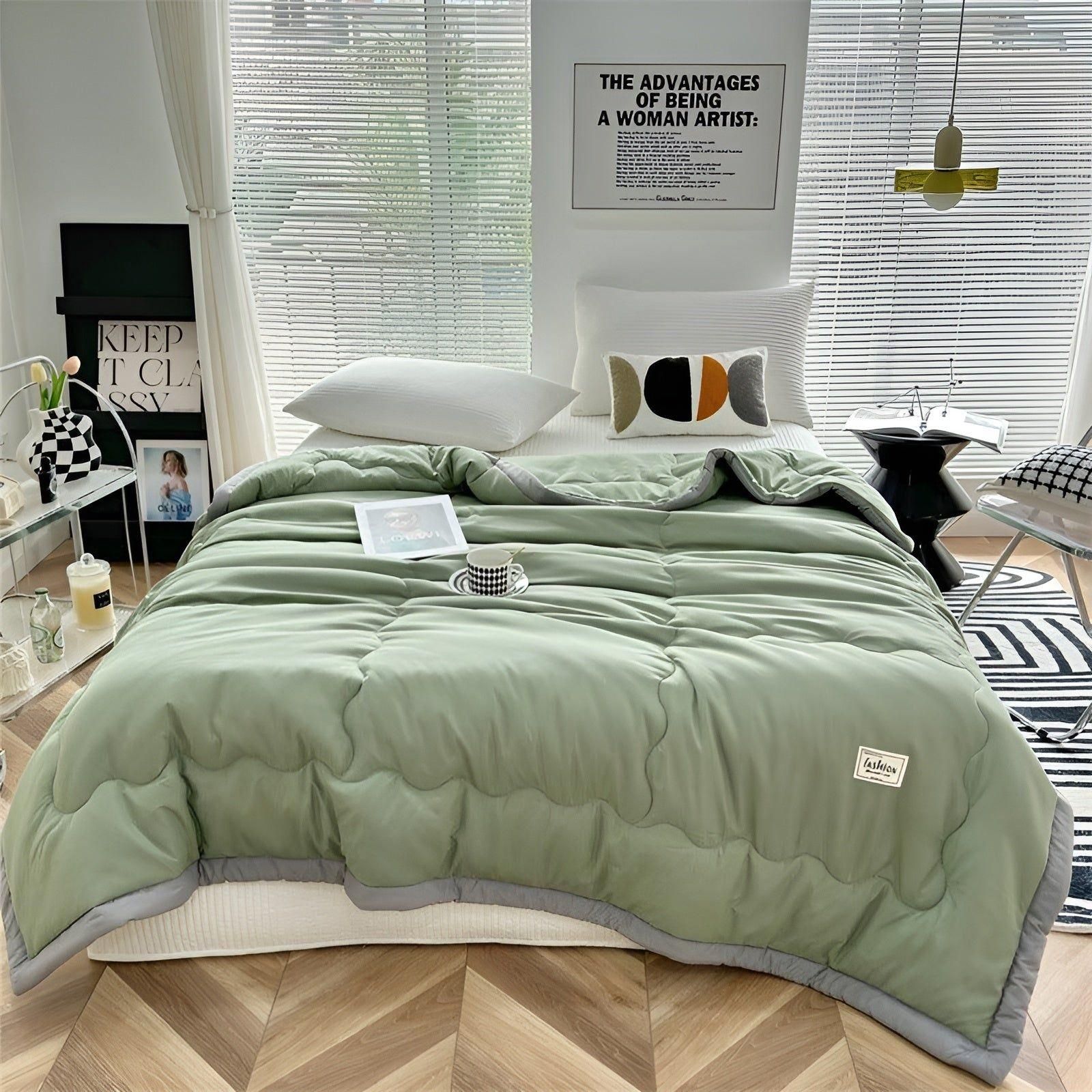 Ultra-Lightweight Cooling Fiber Duvet – Breathable Summer Comforter for Restful Sleep in Four Colors