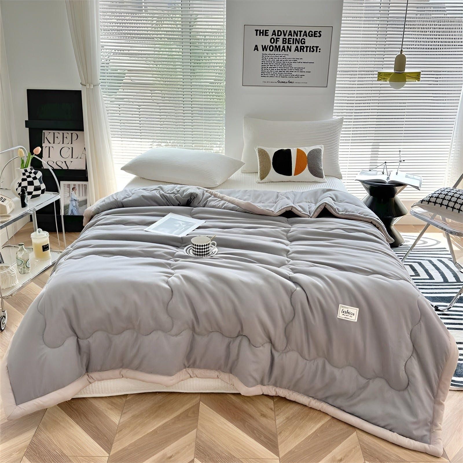 Ultra-Lightweight Cooling Fiber Duvet – Breathable Summer Comforter for Restful Sleep in Four Colors