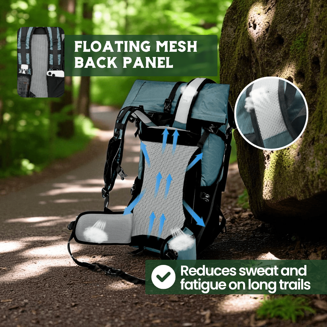 Ultralight 50L Roll-Top Travel Backpack – Water-Resistant Expandable Hiking Pack for Trekking & Adventure