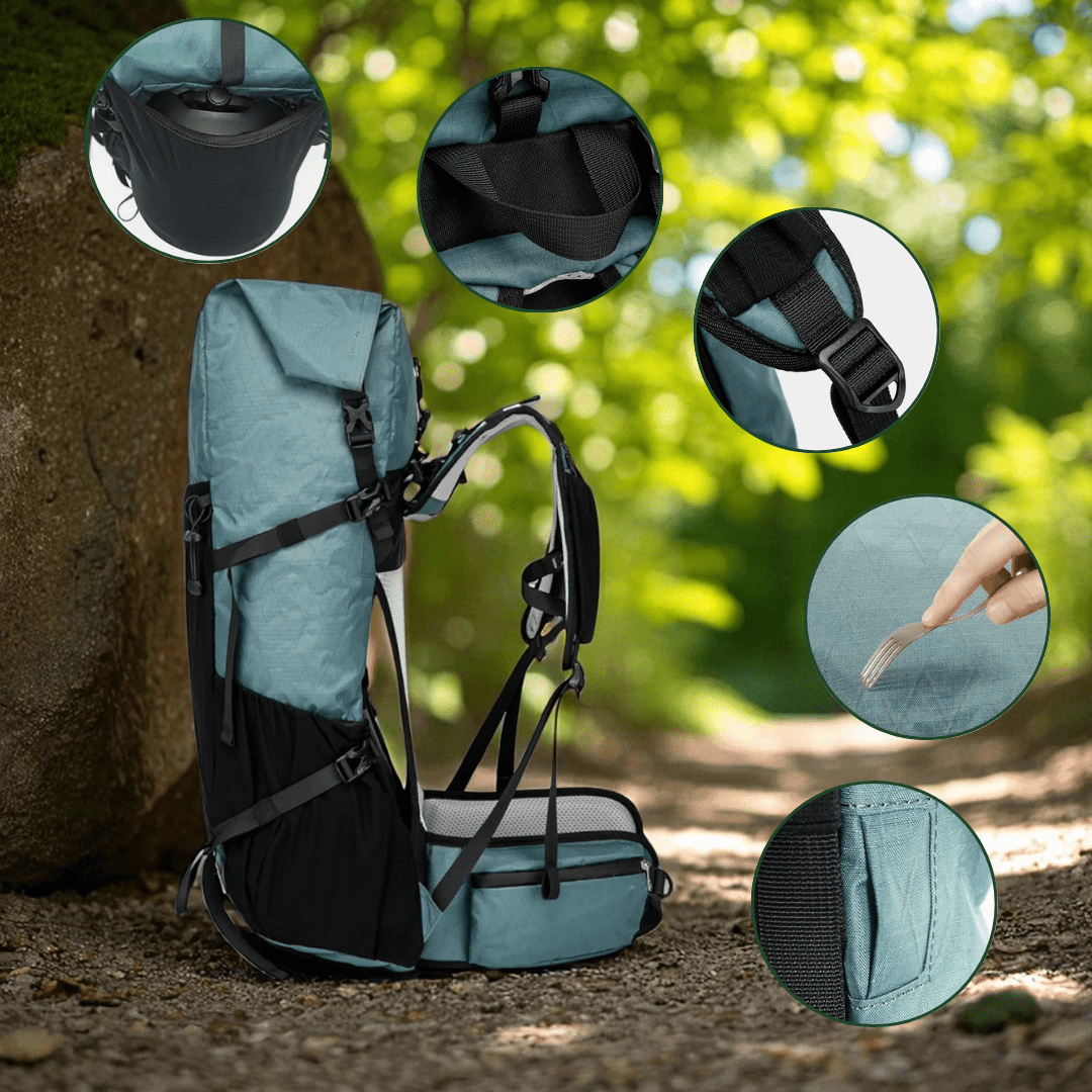 Ultralight 50L Roll-Top Travel Backpack – Water-Resistant Expandable Hiking Pack for Trekking & Adventure
