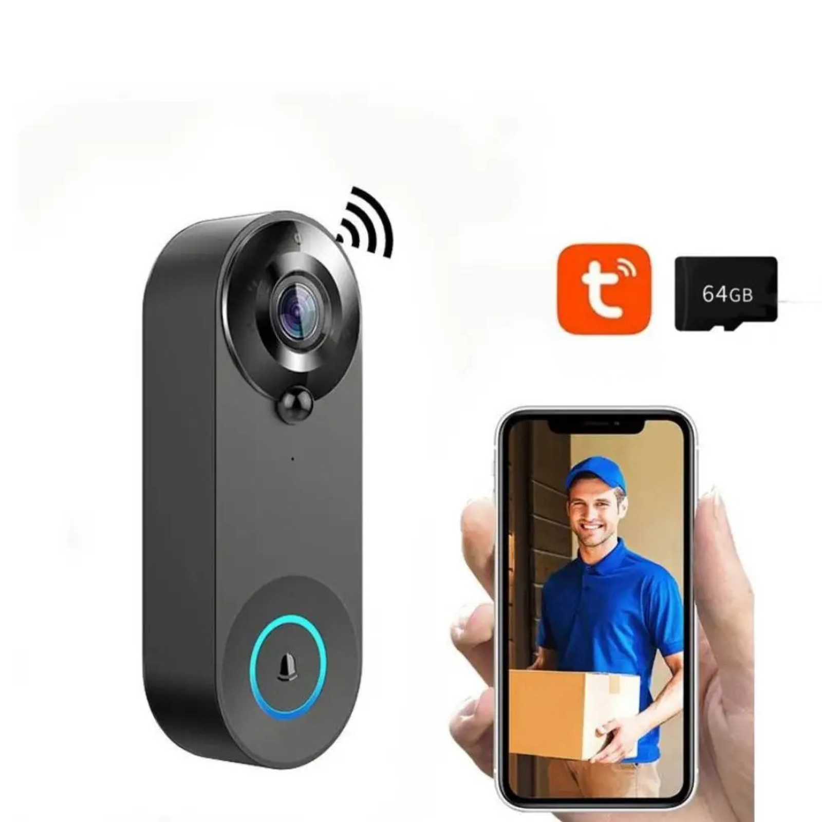 Smart Video Doorbell with 1080P HD WiFi Camera and Two-Way Audio