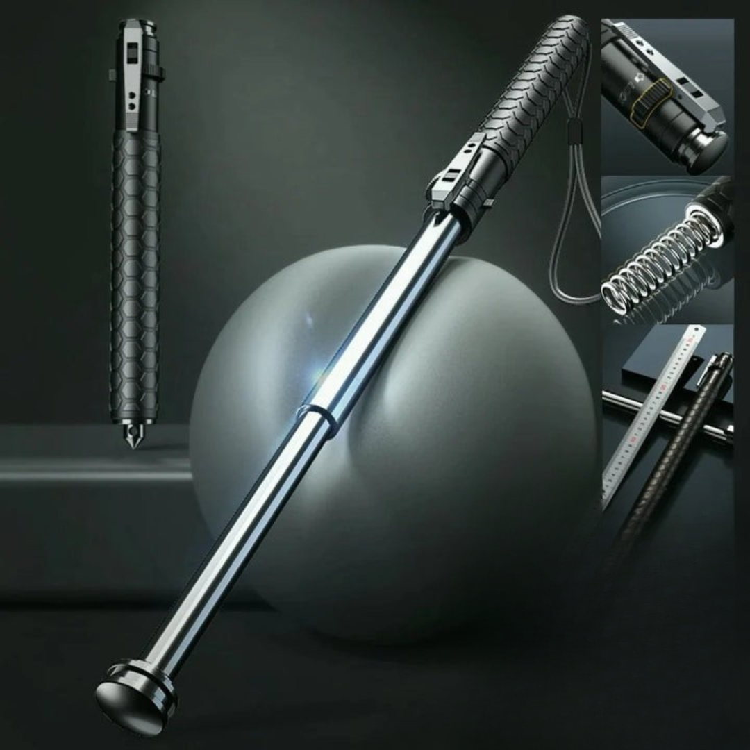 Telescopic Self-Defense Walking Stick | One-Click, Durable Safety Aid