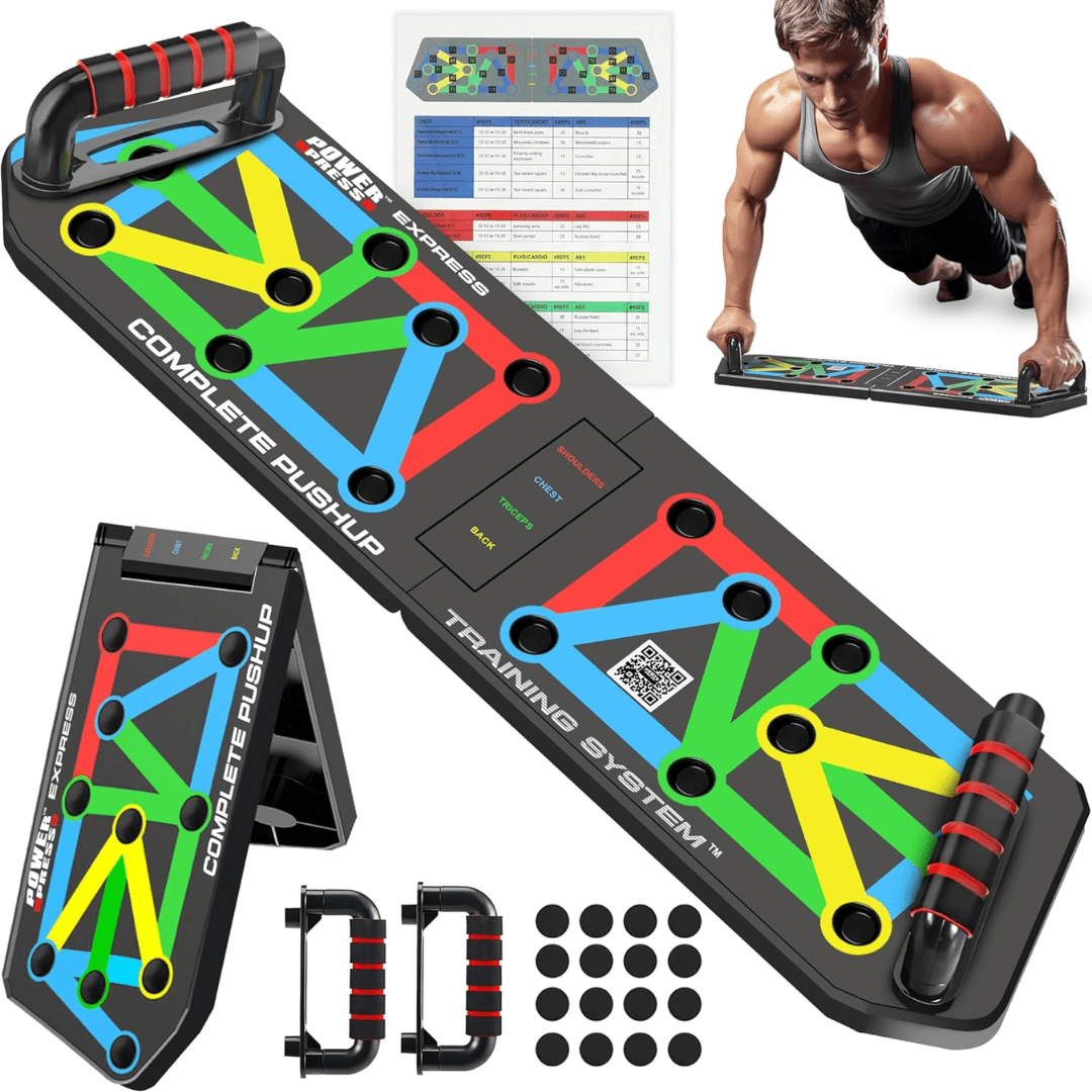 Foldable Push Up Board System | 30-in-1 Multi-Position Home Gym