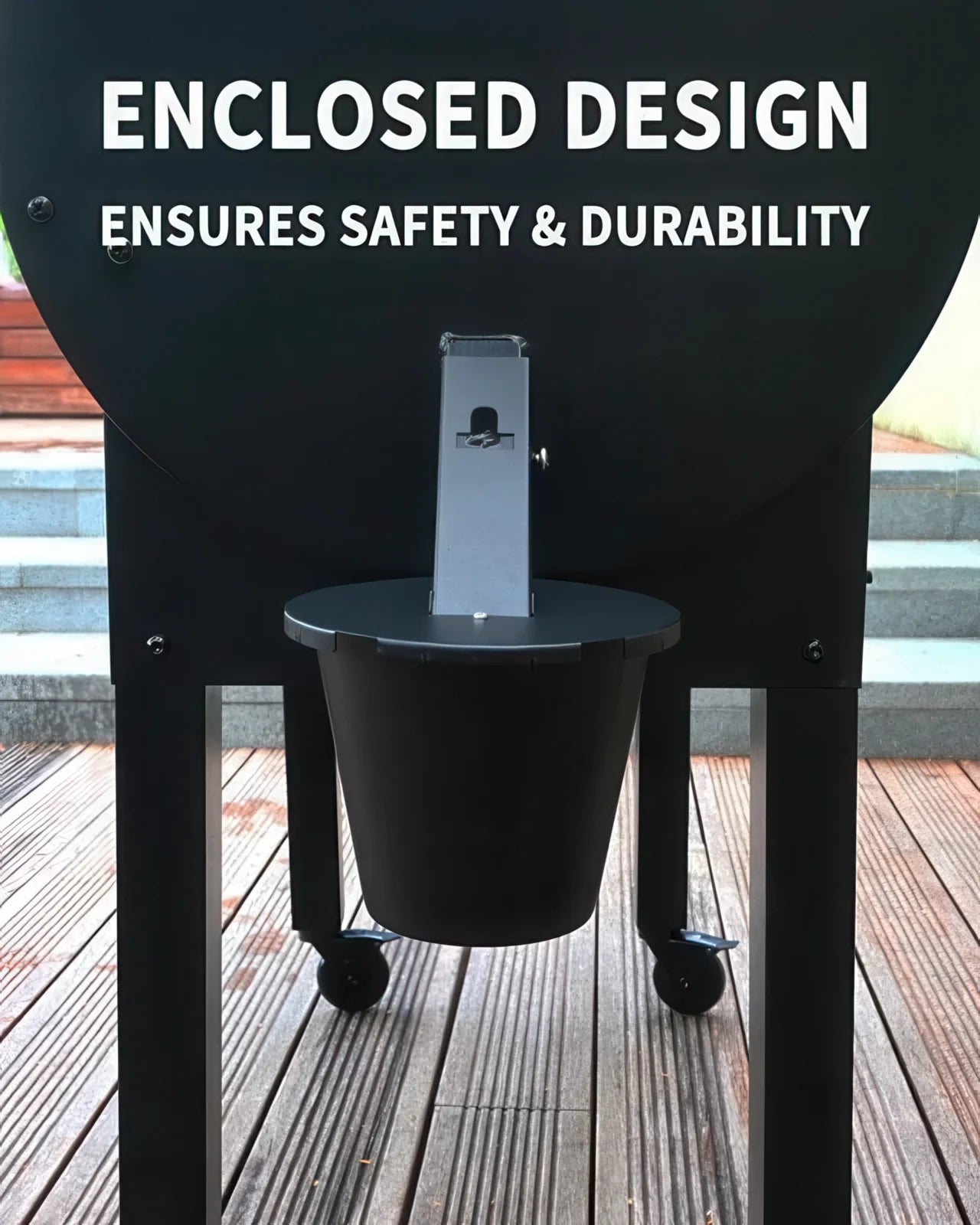 GrillGuard | Upgraded Enclosed Grease Bucket with Lid and Reusable Silicone Liner for Pellet Grills