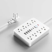 Versatile Power Hub Surge Protector – Power Strip with 8 AC Outlets & 4 USB Ports for Home & Office Charging