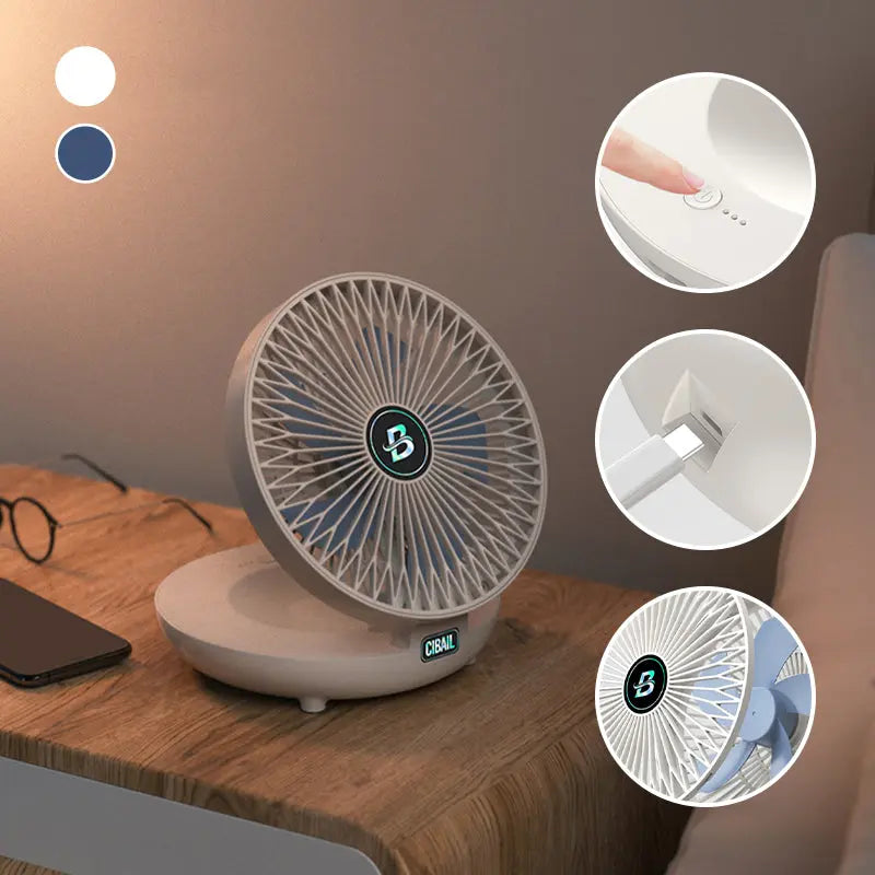 2-in-1 Wall-Mounted & Table Fan – Quiet Space-Saving Cooling with Adjustable Angle for Home & Office