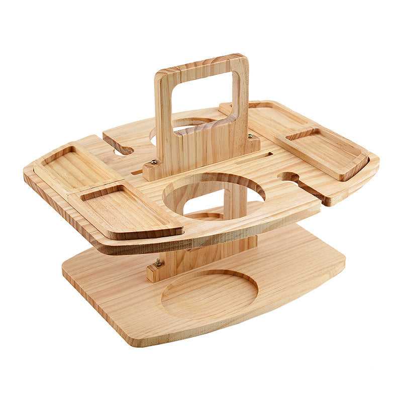VineCraft | Elegant Portable Wooden Outdoor Wine Picnic Table