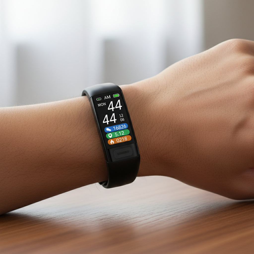 Smart Fitness Tracker Watch with Heart-Rate & Activity Monitoring – Wellness Wristband with Notifications for Daily Use