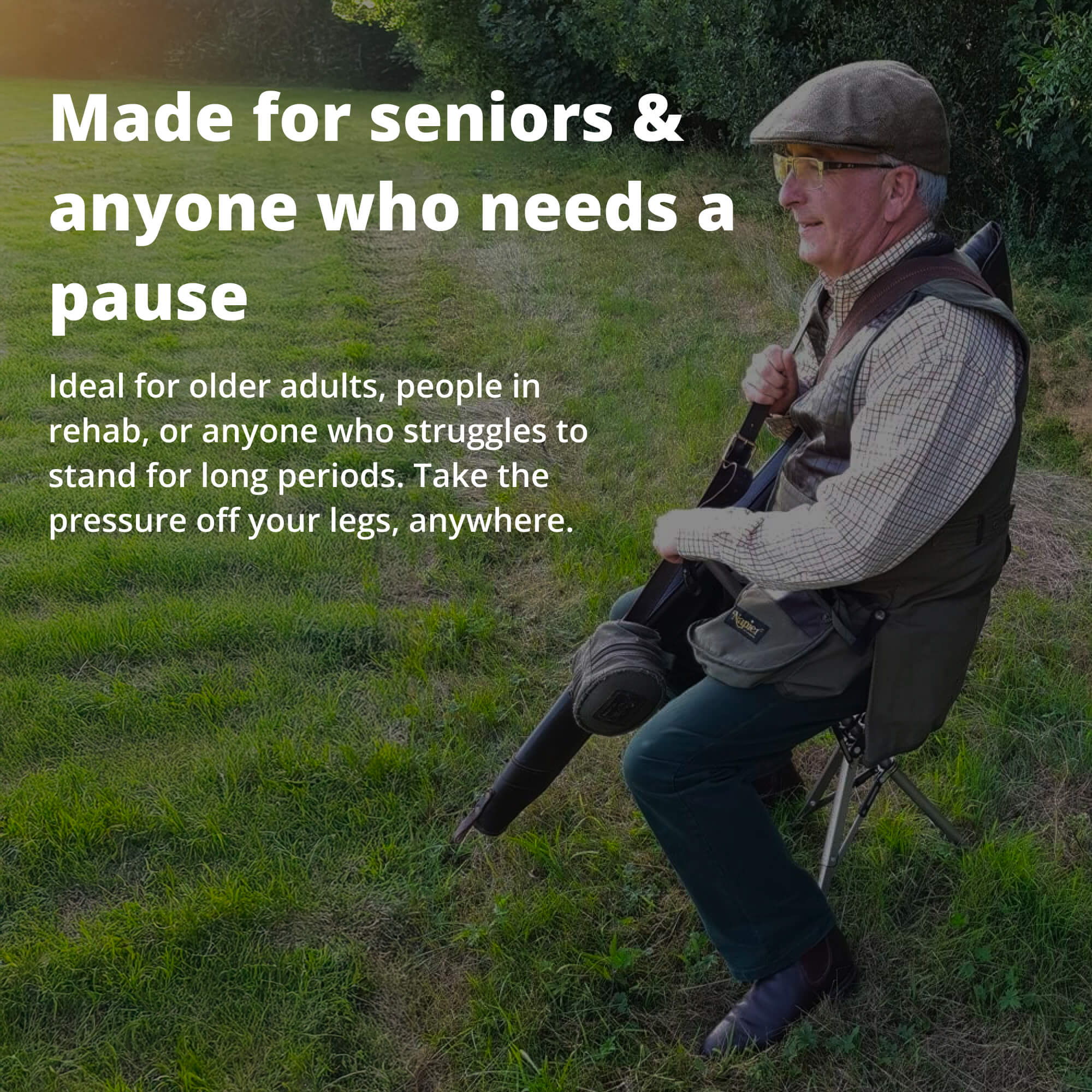 Walking Stick with Seat - Portable Folding Cane Chair  | Mobility Support Lightweight Portable Seat