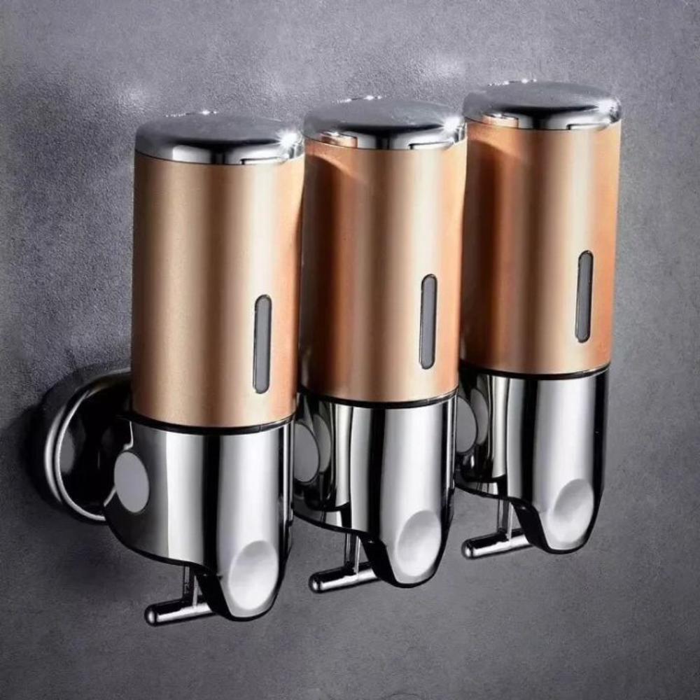 Wall Mounted Shower Dispenser | 3-Chamber Shampoo & Soap Pump